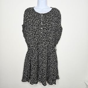 Free People One Fine Day Mini Dress in Black Combo Size S